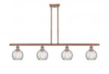 Innovations Lighting 516-4I-AC-G1215-6-LED - Athens Water Glass - 4 Light - 48 inch - Antique Copper - Cord hung - Island Light