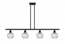  516-4I-BK-G122C-6CL - Athens - 4 Light - 48 inch - Matte Black - Cord hung - Island Light