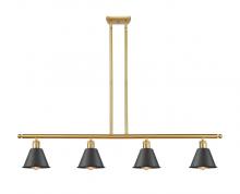 Innovations Lighting 516-4I-SG-M8-BK-LED - Smithfield - 4 Light - 48 inch - Satin Gold - Cord hung - Island Light