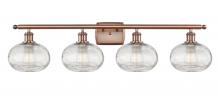 Innovations Lighting 516-4W-AC-G555-8CL - Ithaca - 4 Light - 38 inch - Antique Copper - Bath Vanity Light