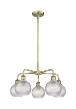  516-5CR-AB-G122C-6CL - Athens - 5 Light - 24 inch - Antique Brass - Chandelier