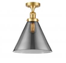 Innovations Lighting 517-1CH-SG-G43-L-LED - Cone - 1 Light - 12 inch - Satin Gold - Semi-Flush Mount