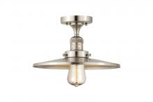 Innovations Lighting 517-1CH-SN-MFR-SN-12-LED - Railroad - 1 Light - 12 inch - Brushed Satin Nickel - Semi-Flush Mount