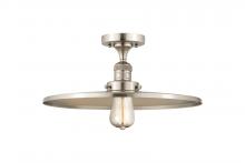 Innovations Lighting 517-1CH-SN-MFR-SN-16-LED - Railroad - 1 Light - 16 inch - Brushed Satin Nickel - Semi-Flush Mount