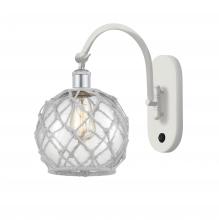 Innovations Lighting 518-1W-WPC-G122-8RW-LED - Farmhouse Rope - 1 Light - 8 inch - White Polished Chrome - Sconce