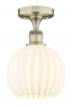 Innovations Lighting 616-1F-AB-G1217-8WV - White Venetian - 1 Light - 8 inch - Antique Brass - Semi-Flush Mount