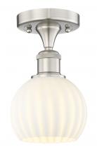 Innovations Lighting 616-1F-SN-G1217-6WV - White Venetian - 1 Light - 6 inch - Brushed Satin Nickel - Semi-Flush Mount