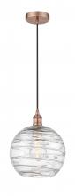 Innovations Lighting 616-1P-AC-G1213-10-LED - Athens Deco Swirl - 1 Light - 10 inch - Antique Copper - Cord hung - Mini Pendant