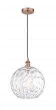 Innovations Lighting 616-1P-AC-G1215-12-LED - Athens Water Glass - 1 Light - 12 inch - Antique Copper - Cord hung - Mini Pendant