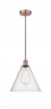 Innovations Lighting 616-1P-AC-GBC-124-LED - Berkshire - 1 Light - 12 inch - Antique Copper - Cord hung - Mini Pendant