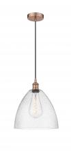 Innovations Lighting 616-1P-AC-GBD-124-LED - Bristol - 1 Light - 12 inch - Antique Copper - Cord hung - Mini Pendant