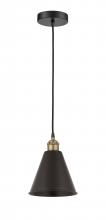 Innovations Lighting 616-1P-BAB-MBC-8-BK-LED - Berkshire - 1 Light - 8 inch - Black Antique Brass - Cord hung - Mini Pendant