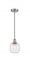 Innovations Lighting 616-1P-SN-G1013-LED - Belfast - 1 Light - 6 inch - Brushed Satin Nickel - Cord hung - Mini Pendant