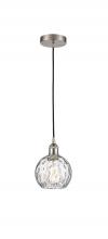 Innovations Lighting 616-1P-SN-G1215-6-LED - Athens Water Glass - 1 Light - 6 inch - Brushed Satin Nickel - Cord hung - Mini Pendant