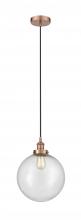 Innovations Lighting 616-1PH-AC-G204-12-LED - Beacon - 1 Light - 12 inch - Antique Copper - Cord hung - Mini Pendant