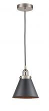 Innovations Lighting 616-1PH-SN-M13-BK-LED - Appalachian - 1 Light - 8 inch - Brushed Satin Nickel - Cord hung - Mini Pendant