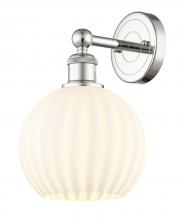  616-1W-PN-G1217-8WV - White Venetian - 1 Light - 8 inch - Polished Nickel - Sconce