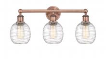 Innovations Lighting 616-3W-AC-G1013 - Belfast - 3 Light - 24 inch - Antique Copper - Bath Vanity Light