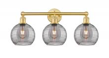  616-3W-SG-G1213-8SM - Athens Deco Swirl - 3 Light - 26 inch - Satin Gold - Bath Vanity Light