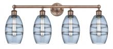  616-4W-AC-G557-6BL - Vaz - 4 Light - 33 inch - Antique Copper - Bath Vanity Light