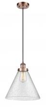 Innovations Lighting 916-1P-AC-G44-L - Cone - 1 Light - 12 inch - Antique Copper - Cord hung - Mini Pendant