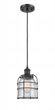 Innovations Lighting 916-1P-BK-G54-CE-LED - Bell Cage - 1 Light - 5 inch - Matte Black - Cord hung - Mini Pendant