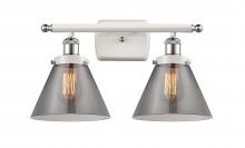 Innovations Lighting 916-2W-WPC-G43-LED - Cone - 2 Light - 18 inch - White Polished Chrome - Bath Vanity Light