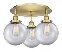  916-3C-BB-G202-8 - Whitney - 3 Light - 20 inch - Brushed Brass - Flush Mount