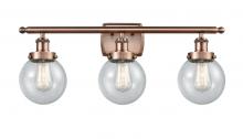 Innovations Lighting 916-3W-AC-G204-6-LED - Beacon - 3 Light - 26 inch - Antique Copper - Bath Vanity Light