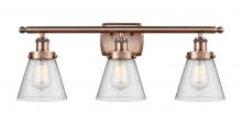 Innovations Lighting 916-3W-AC-G64-LED - Cone - 3 Light - 26 inch - Antique Copper - Bath Vanity Light