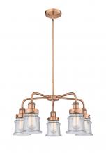  916-5CR-AC-G184S - Canton - 5 Light - 24 inch - Antique Copper - Chandelier