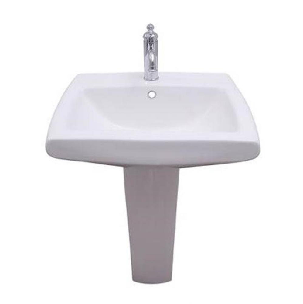 Ambrose Pedestal for 6'' Center Set, Overflow, White