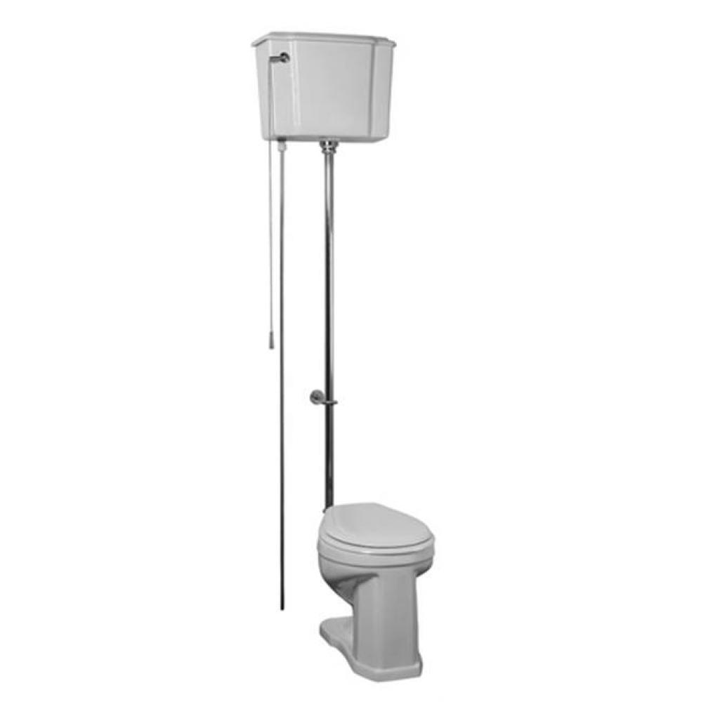 Victoria High Tank Toilet 1.6 gpf, White/Chrome Trim : 2-413WC | W.A. Bragg