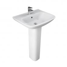 Barclay 3-1111WH - Eden 520 Pedestal Lavatory 1-Hole, White