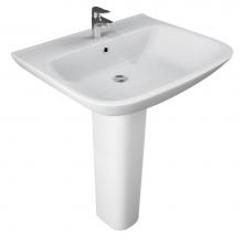 Barclay B/3-1121WH - Eden 650 Ped Lav Basin Only 1-Hole, White