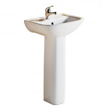 Barclay 3-128WH - Lara 510 Pedestal Lavatory 8'' widespread, White