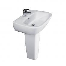 Barclay 3-148WH - Elena 500 Pedestal Lavatory 8'' Widespread, White