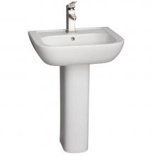 Barclay 3-2001WH - Caroline 450 Pedestal Lavatory, White-1 hole