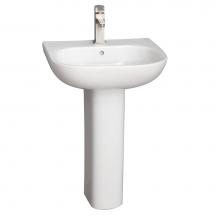 Barclay 3-2021WH - Tonique 450 Pedestal Lavatory, White-1 hole