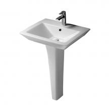 Barclay B/3-361WH - Opulence 23'' Basin, WhiteRect. Bowl, 1 Hole