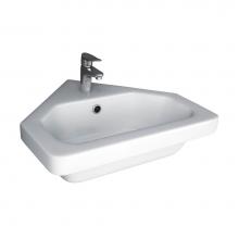 Barclay 4-1091WH - Resort Corner Wall Hung Basin 1-Hole, White