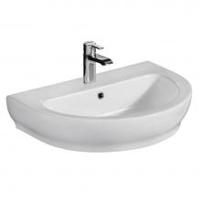 Barclay 4-2041WH - Harmony 650 Wall-Hung Basin,White-1 hole