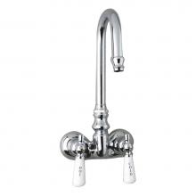 Barclay 4052-PL-CP - Tub Filler w/Code Spout, Lever  Porc Handles, Polished Chrome