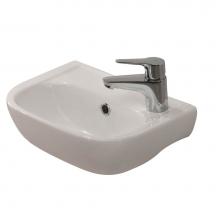 Barclay 4R-2000WH - Caroline 380 Wall-Hung Basin, White, Faucet Hole on Right