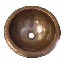 Barclay 6713-AC - Abita Round Self Rimming Basin , Hammered Antique Copper