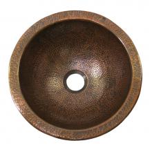 Barclay 6722-AC - Aldwyn Round Undermount Basin,  Hammered Antique Copper