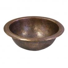 Barclay 6723-AC - Abner Round Self Rimming, Basin, Hammered Antique Copper