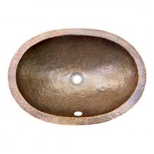 Barclay 6842-AC - Forster Oval Undermount Basin,  Hammered Antique Copper