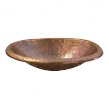 Barclay 6843-AC - Fletcher Self Rimming Basin, Hammered Antique Copper