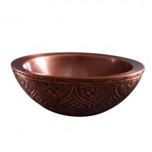 Barclay 7-750DAC - Addie Round Embossed Copper Vessel, Dark Antique